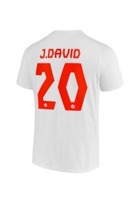 Kanada Jonathan David #20 Jalkapallovaatteet Vieraspaita MM-kisat 2022 Lyhythihainen